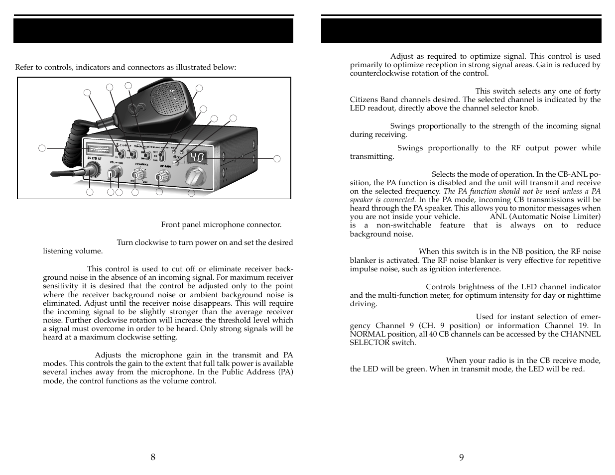 Operation (cont.), Operation | Cobra Electronics 25 LTD ST User Manual | Page 6 / 11