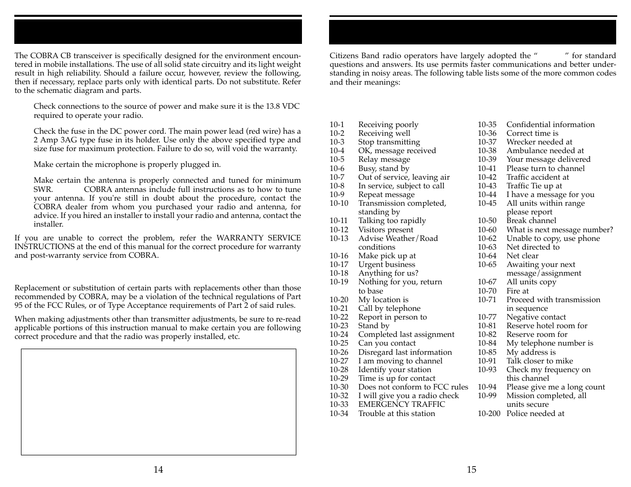 Maintenance and adjustment appendix | Cobra Electronics 25 LTD ST User Manual | Page 9 / 11