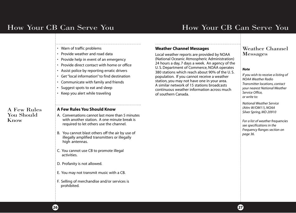 How your cb can serve you | Cobra Electronics HH 38 WX ST User Manual | Page 17 / 23