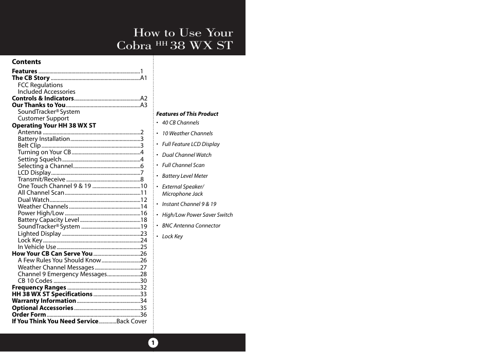 How to use your cobra, 38 wx st | Cobra Electronics HH 38 WX ST User Manual | Page 4 / 23