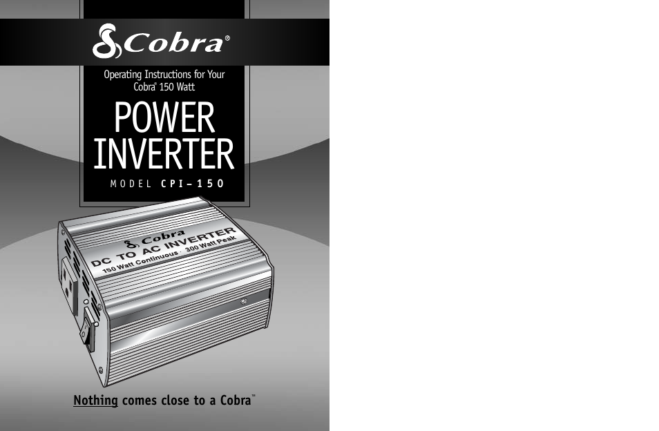 Cobra Electronics CPI 150 User Manual | 10 pages