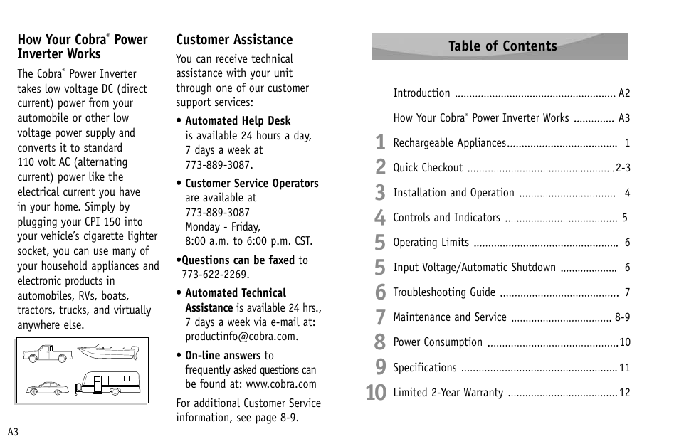 Cobra Electronics CPI 150 User Manual | Page 3 / 10