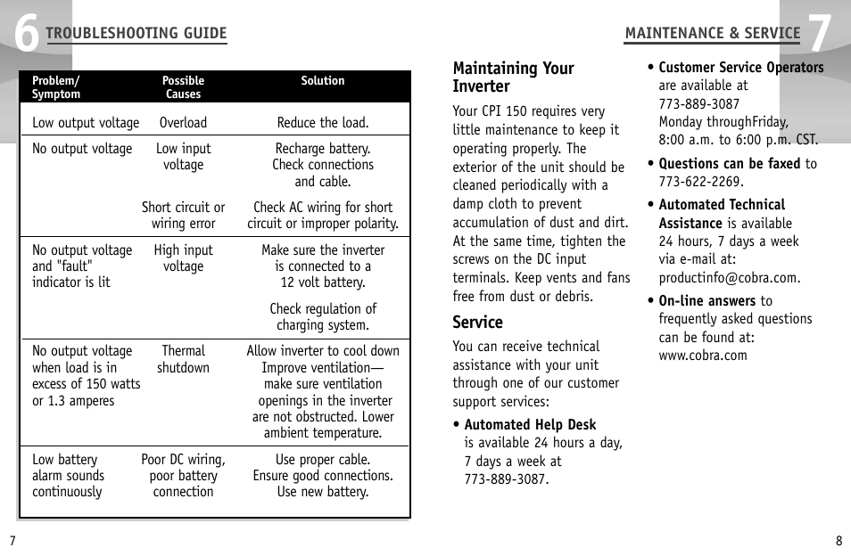 Cobra Electronics CPI 150 User Manual | Page 7 / 10