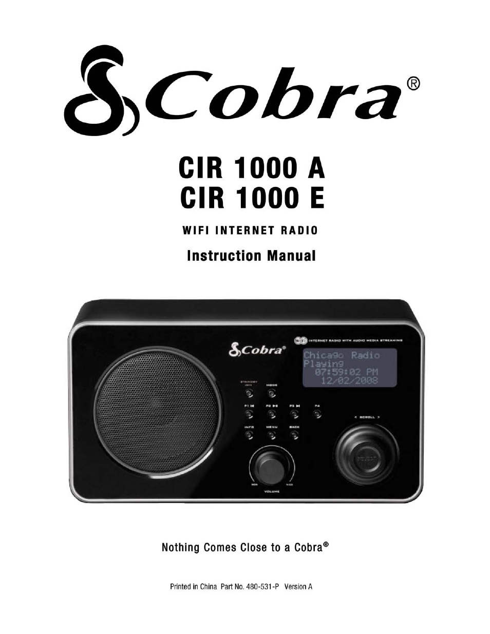 Cobra Electronics CIR 1000 A User Manual | 35 pages