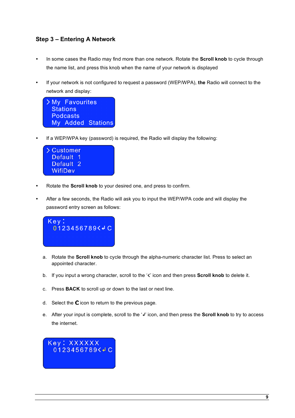 Step 3 – entering a network | Cobra Electronics CIR 1000 A User Manual | Page 12 / 35