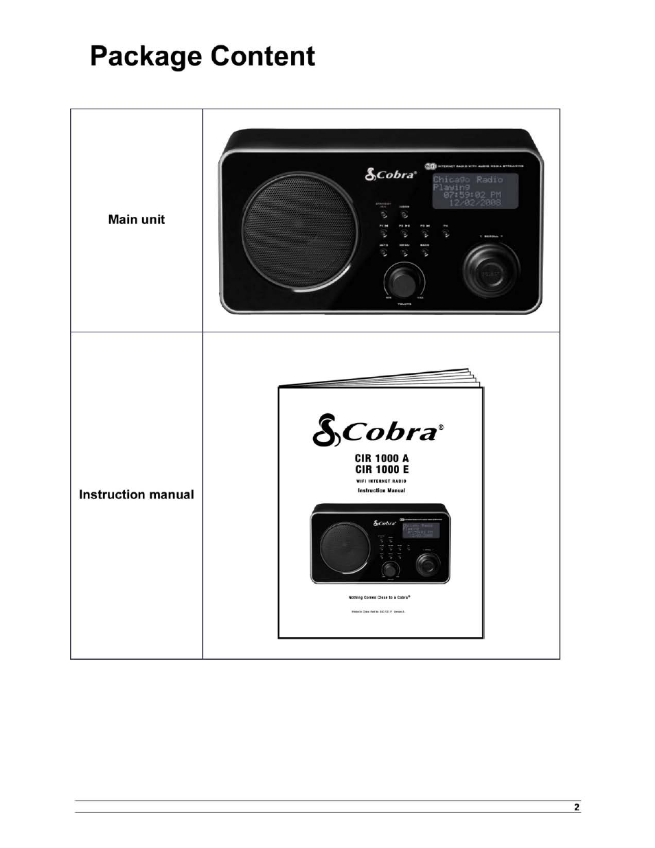 Cobra Electronics CIR 1000 A User Manual | Page 5 / 35