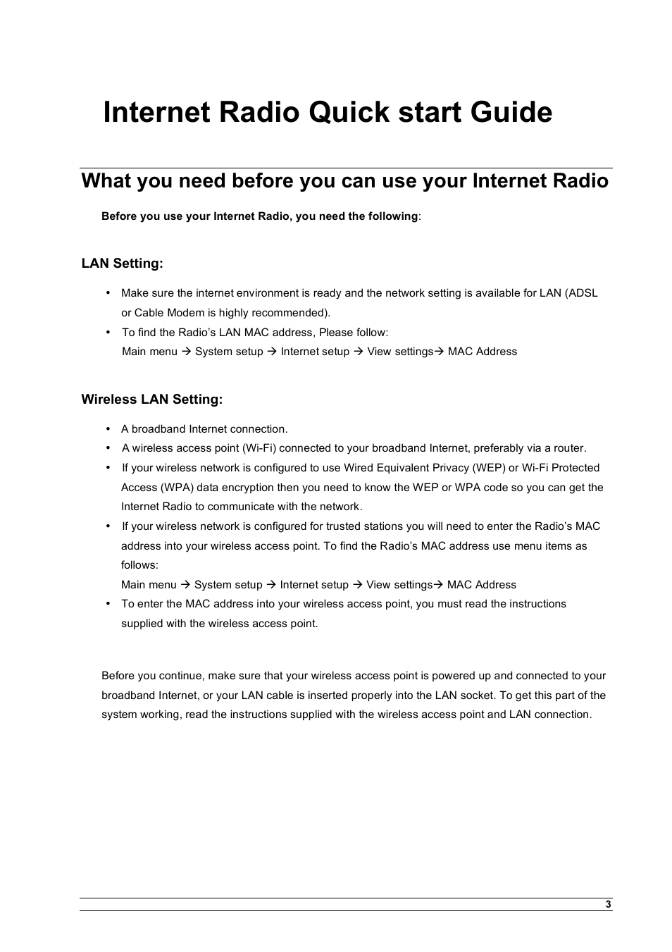 Internet radio quick start guide | Cobra Electronics CIR 1000 A User Manual | Page 6 / 35