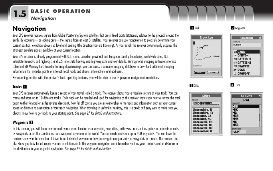 Navigation | Cobra Electronics GPS 1000 User Manual | Page 10 / 104