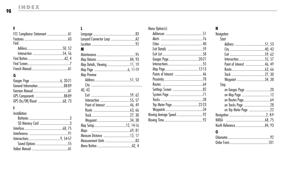 Cobra Electronics GPS 1000 User Manual | Page 100 / 104