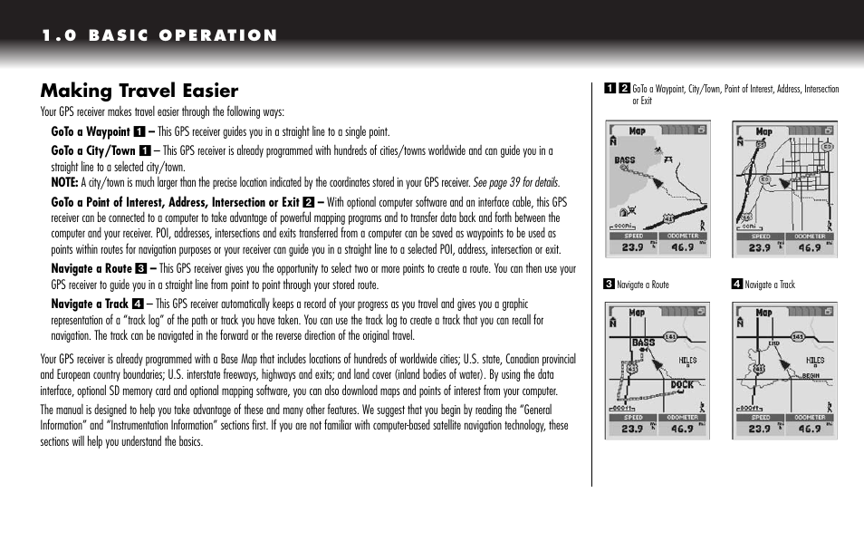 Making travel easier | Cobra Electronics GPS 1000 User Manual | Page 4 / 104