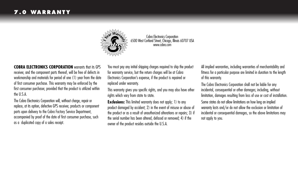 Cobra Electronics GPS 1000 User Manual | Page 98 / 104