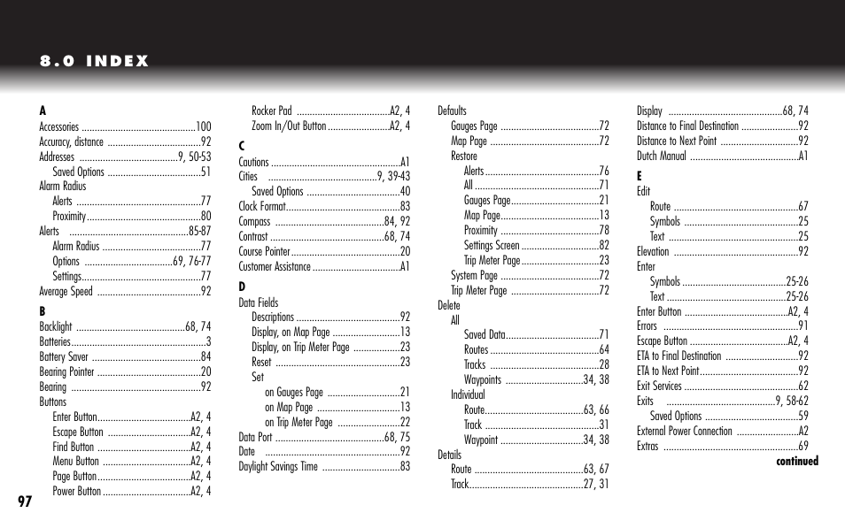 Cobra Electronics GPS 1000 User Manual | Page 99 / 104