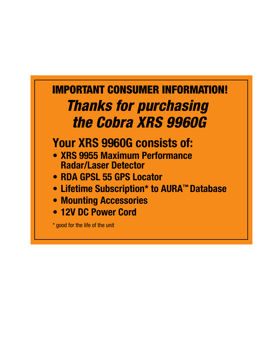 Cobra Electronics XRS 9960G User Manual | 24 pages