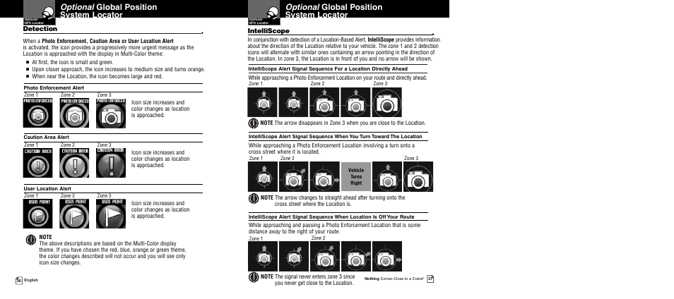 Optional global position system locator | Cobra Electronics XRS 9960G User Manual | Page 22 / 24