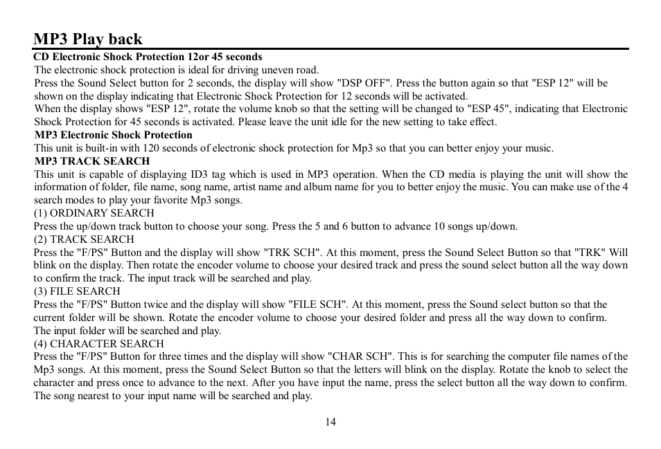 Mp3 play back | Hyundai H-CDM8048 User Manual | Page 14 / 39