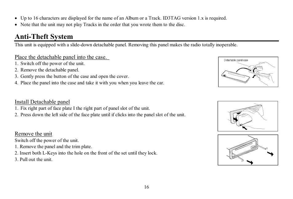 Anti-theft system | Hyundai H-CDM8048 User Manual | Page 16 / 39