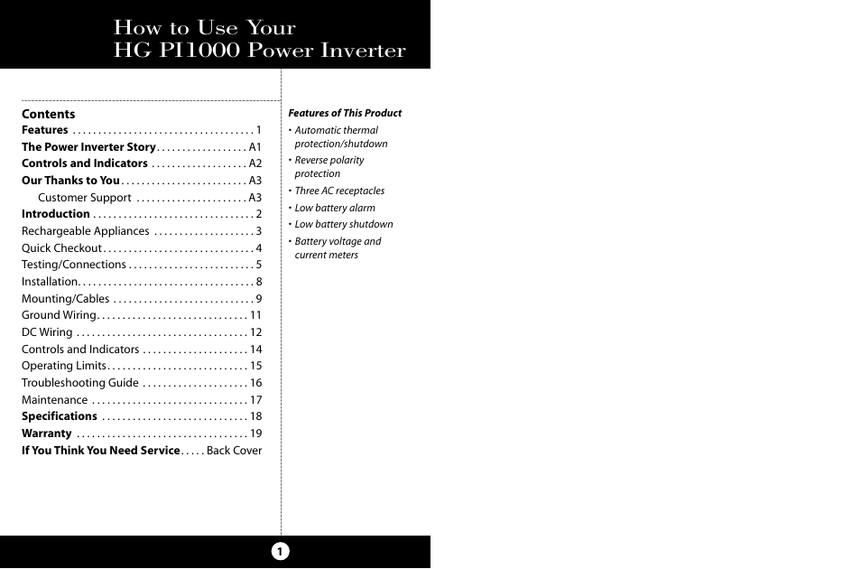 How to use your hg pi1000 power inverter | Cobra Electronics HG-PI1000 User Manual | Page 4 / 15