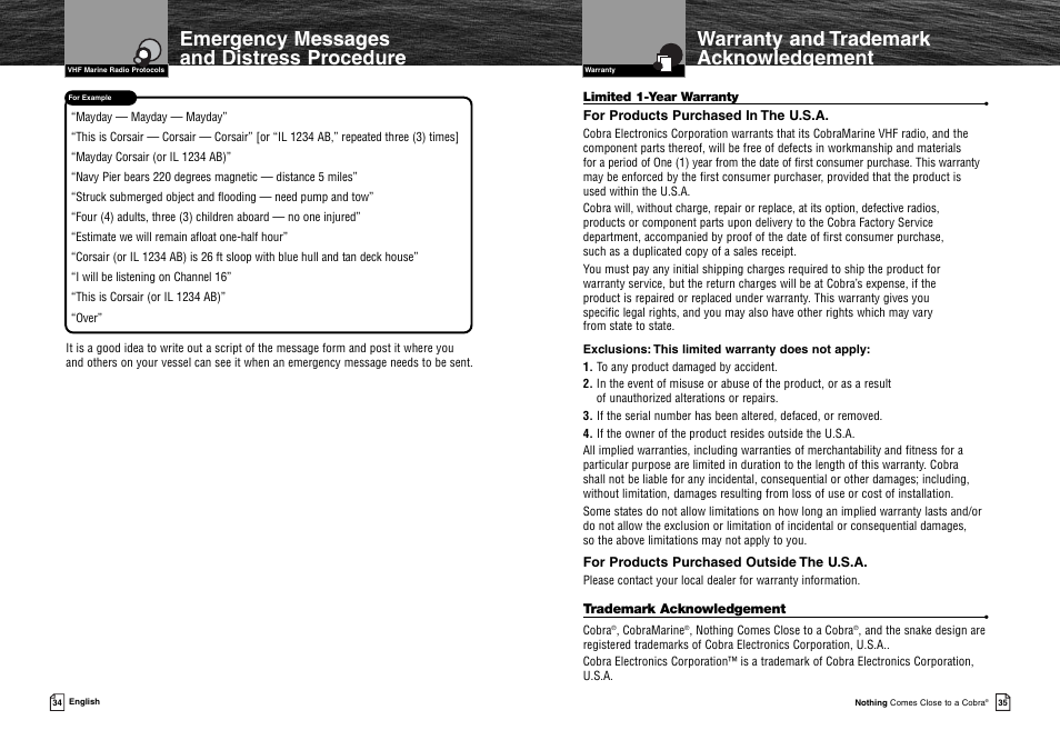 Cobra Electronics MR HH125 User Manual | Page 20 / 30