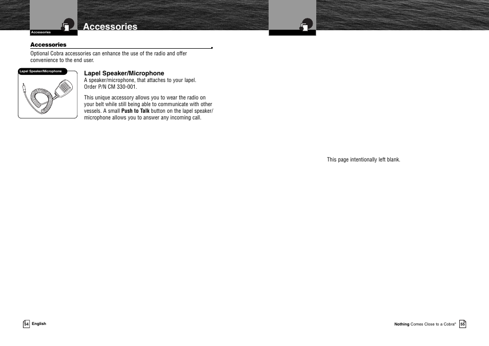 Accessories | Cobra Electronics MR HH125 User Manual | Page 30 / 30
