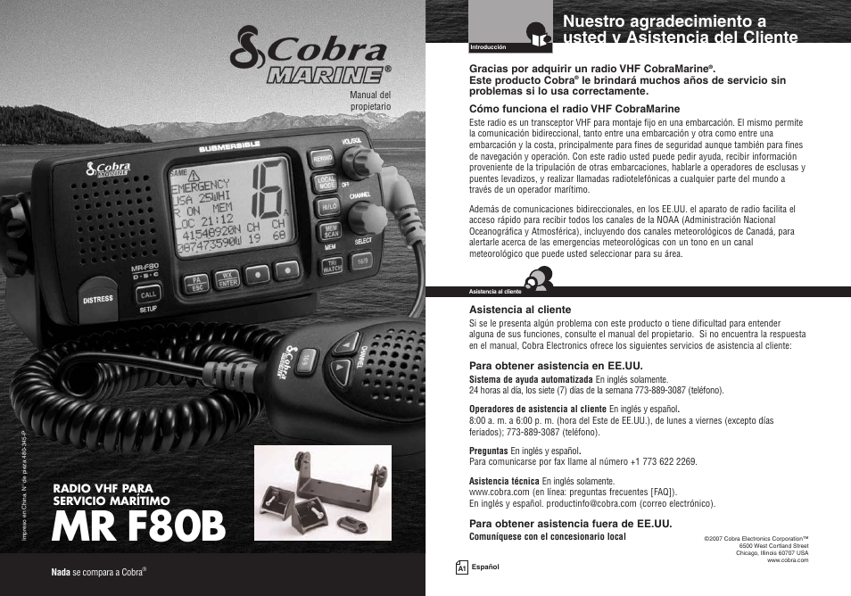 Cobra Electronics MARINE MR F80B User Manual | 83 pages