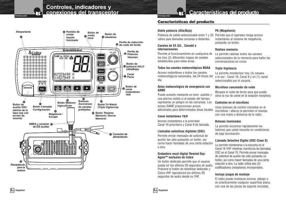 Características del producto | Cobra Electronics MARINE MR F80B User Manual | Page 2 / 83