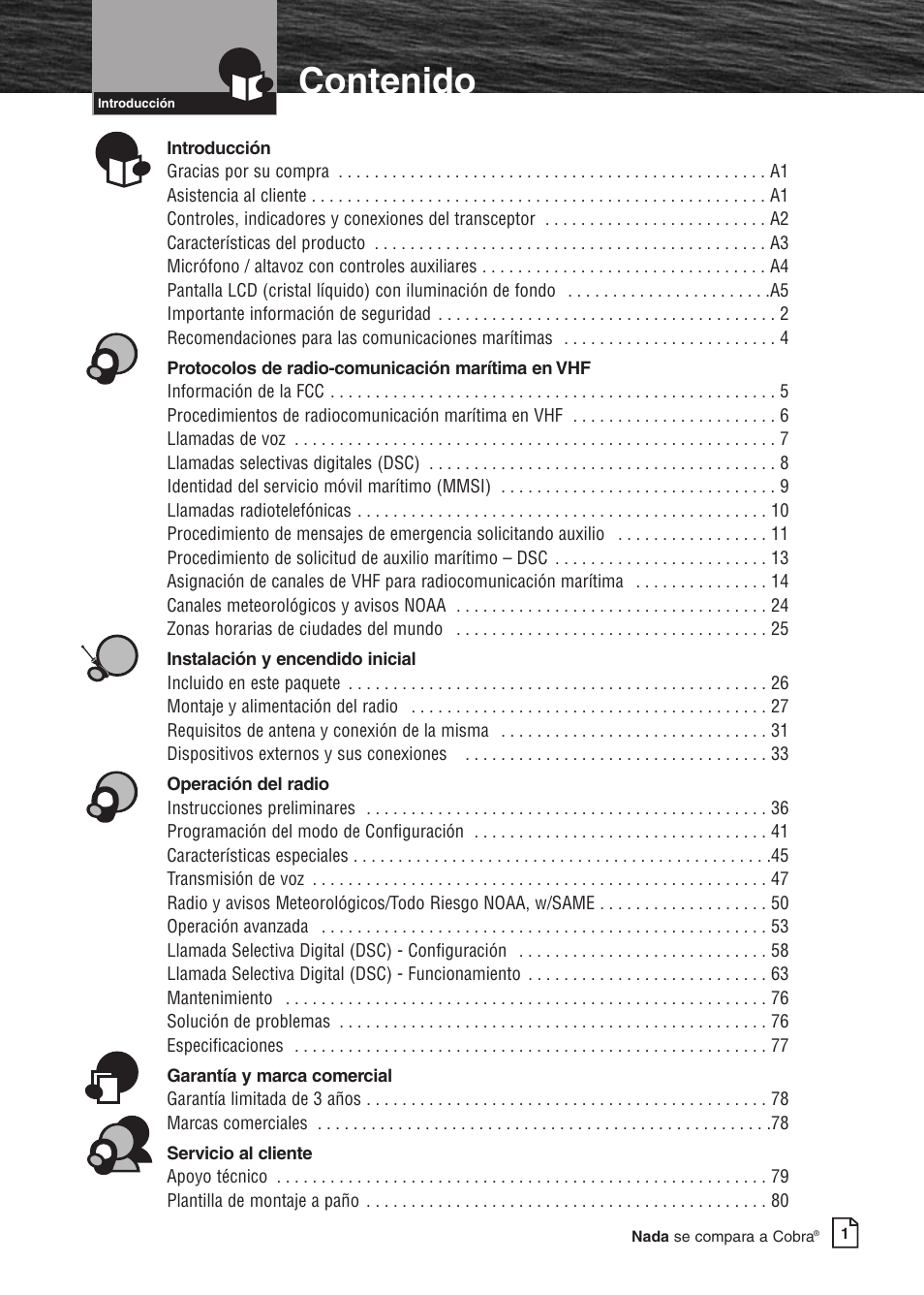 Cobra Electronics MARINE MR F80B User Manual | Page 4 / 83
