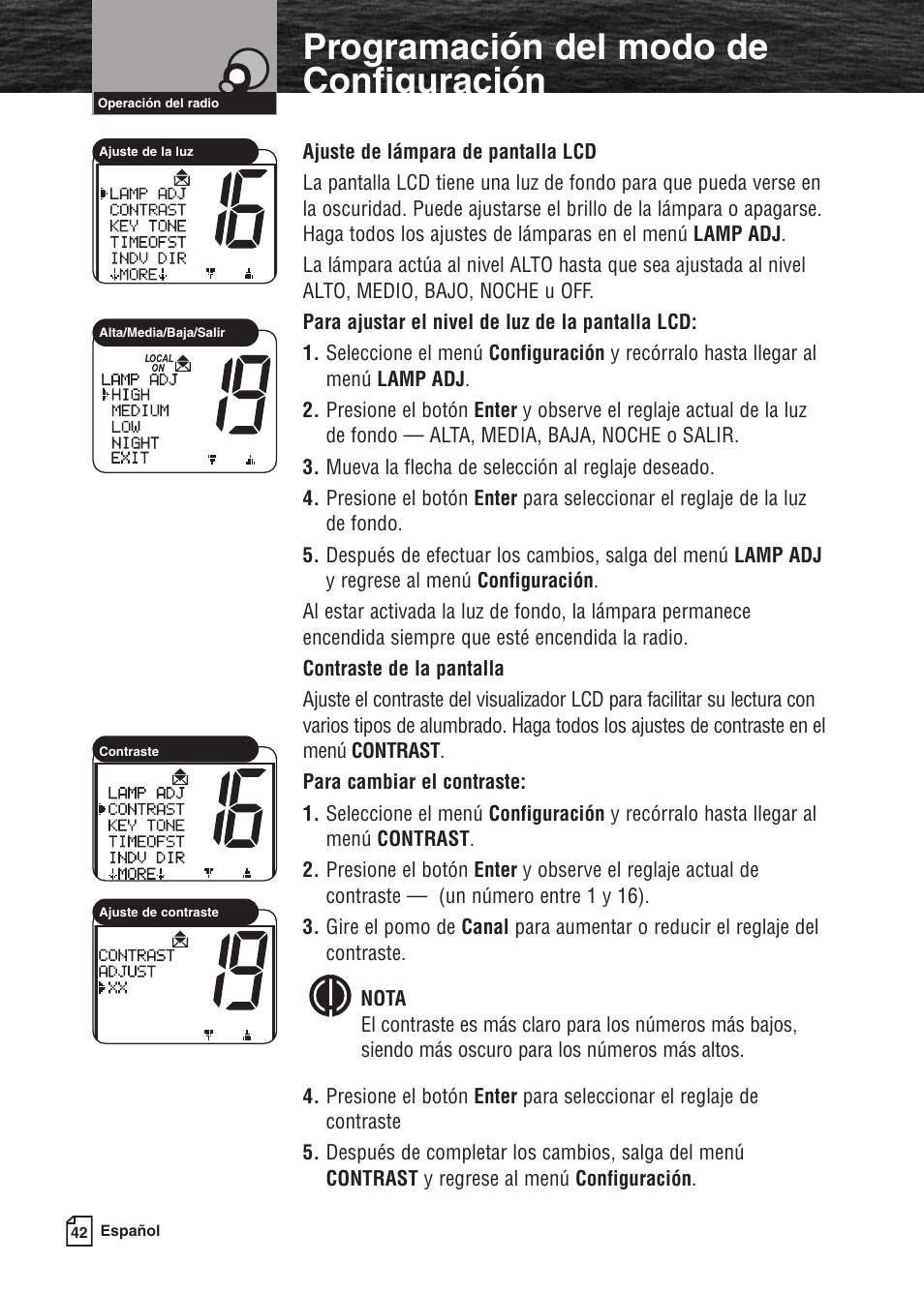 Programación del modo de configuración | Cobra Electronics MARINE MR F80B User Manual | Page 45 / 83