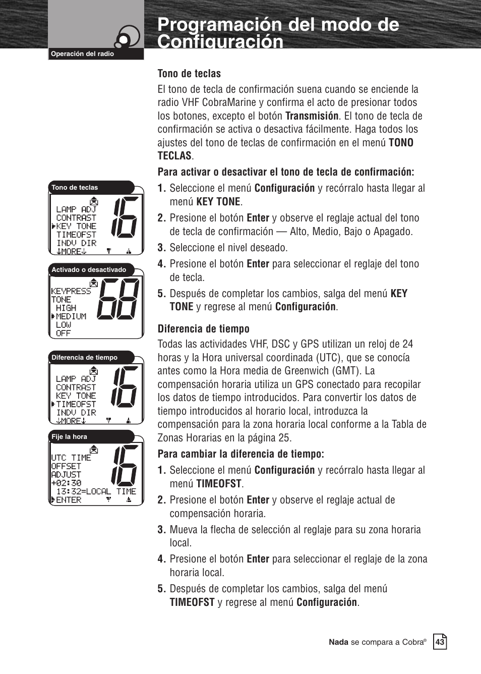 Programación del modo de configuración | Cobra Electronics MARINE MR F80B User Manual | Page 46 / 83