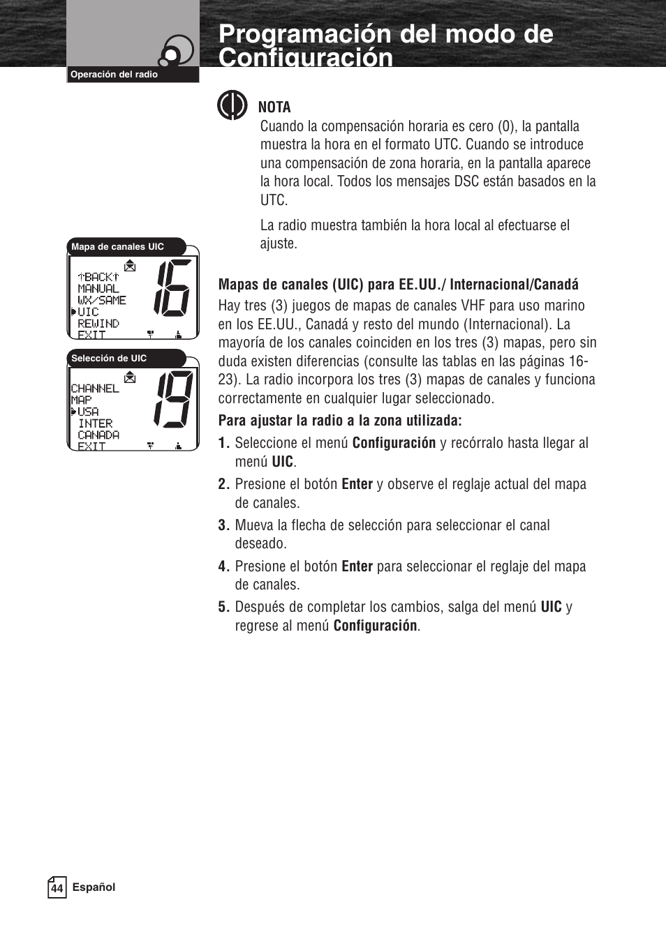 Programación del modo de configuración | Cobra Electronics MARINE MR F80B User Manual | Page 47 / 83