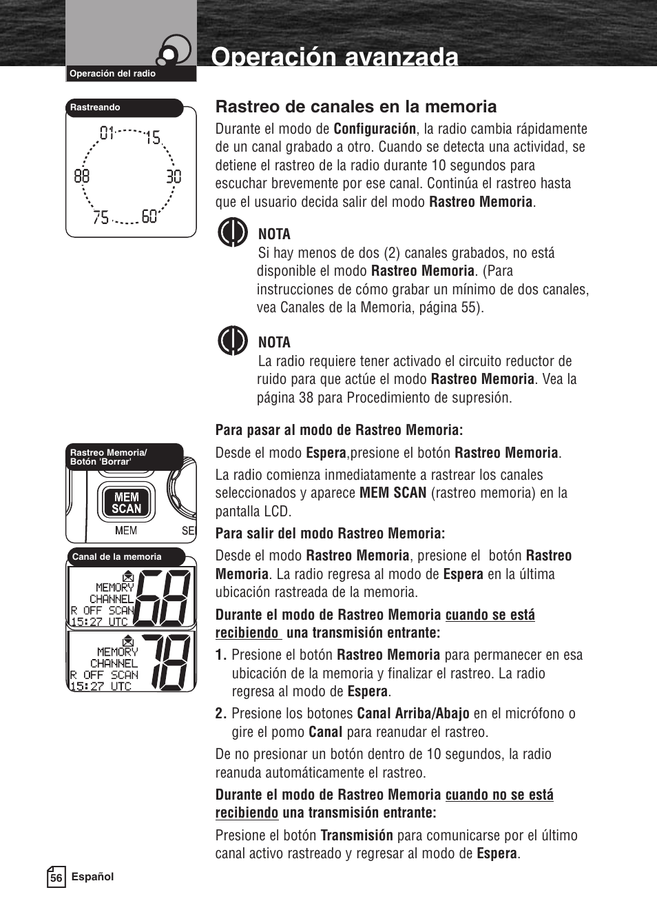 Características del producto, Operación avanzada | Cobra Electronics MARINE MR F80B User Manual | Page 59 / 83