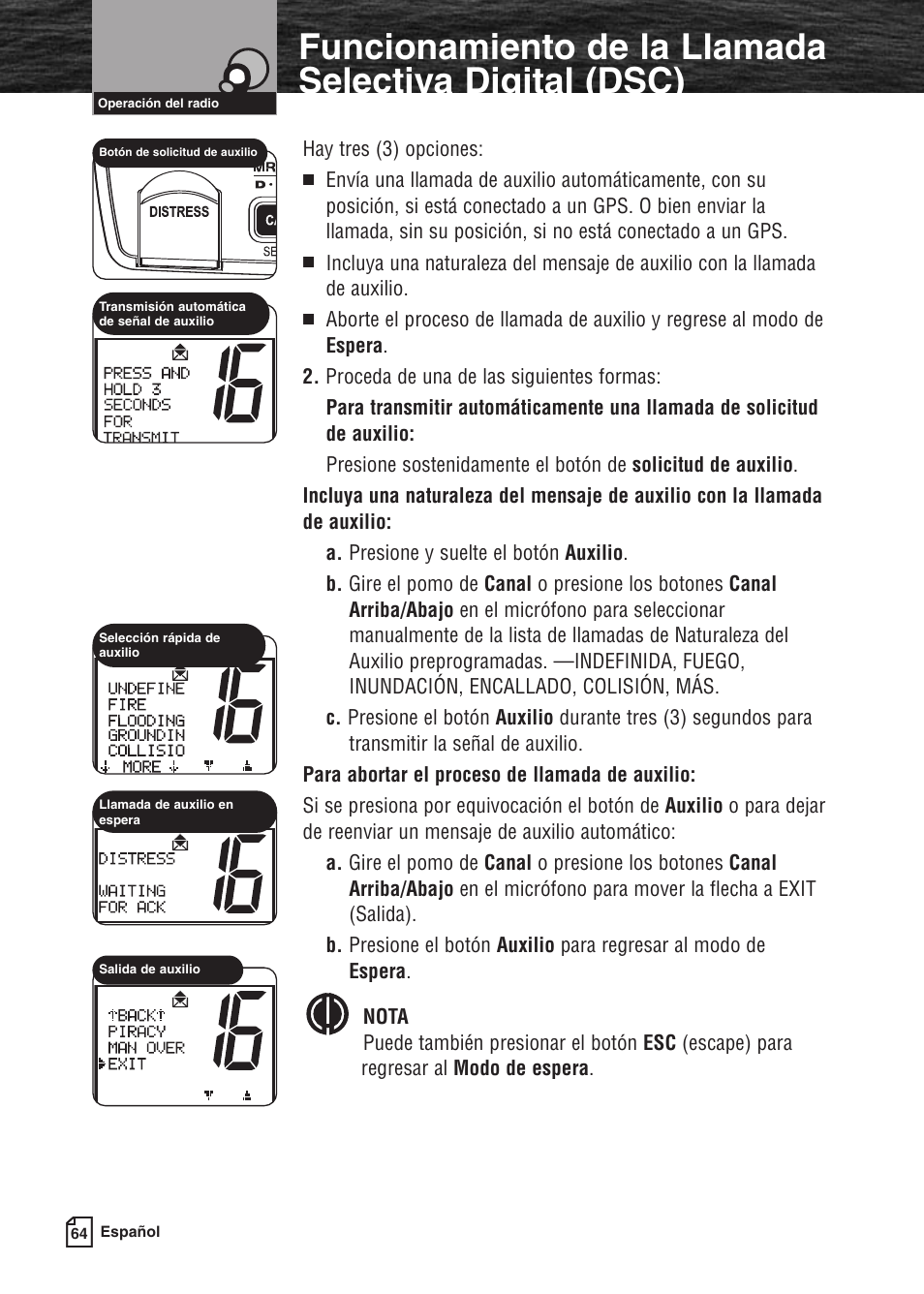 Características del producto, Hay tres (3) opciones | Cobra Electronics MARINE MR F80B User Manual | Page 67 / 83