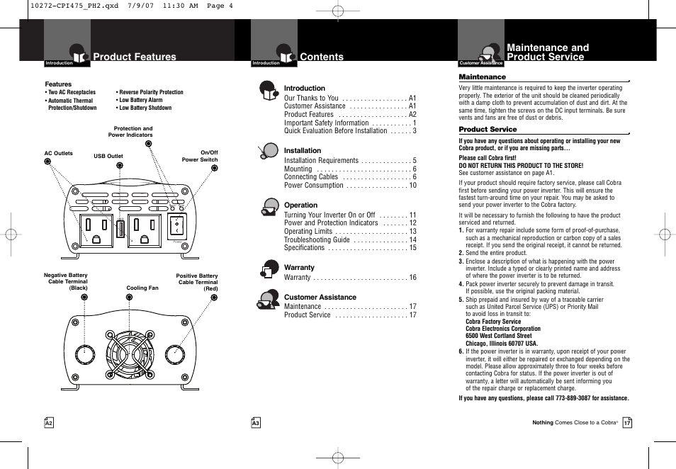 Cobra Electronics CPI 475 User Manual | Page 2 / 11
