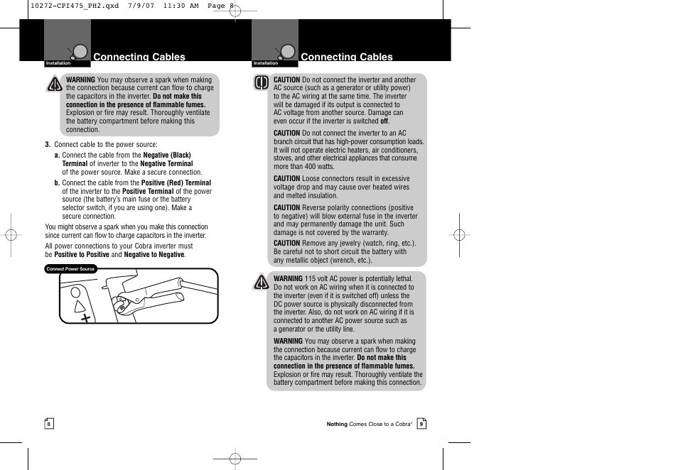 Connecting cables | Cobra Electronics CPI 475 User Manual | Page 7 / 11