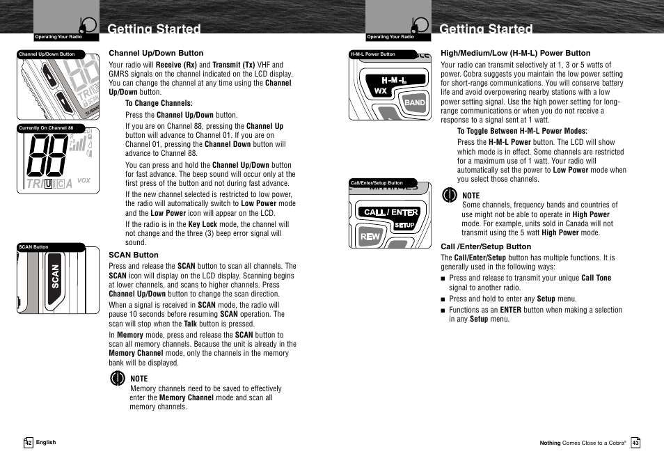 Getting started | Cobra Electronics MR HH425LI VP User Manual | Page 25 / 42