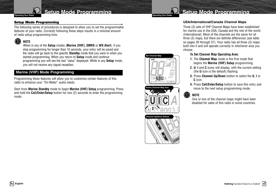 Setup mode programming | Cobra Electronics MR HH425LI VP User Manual | Page 26 / 42