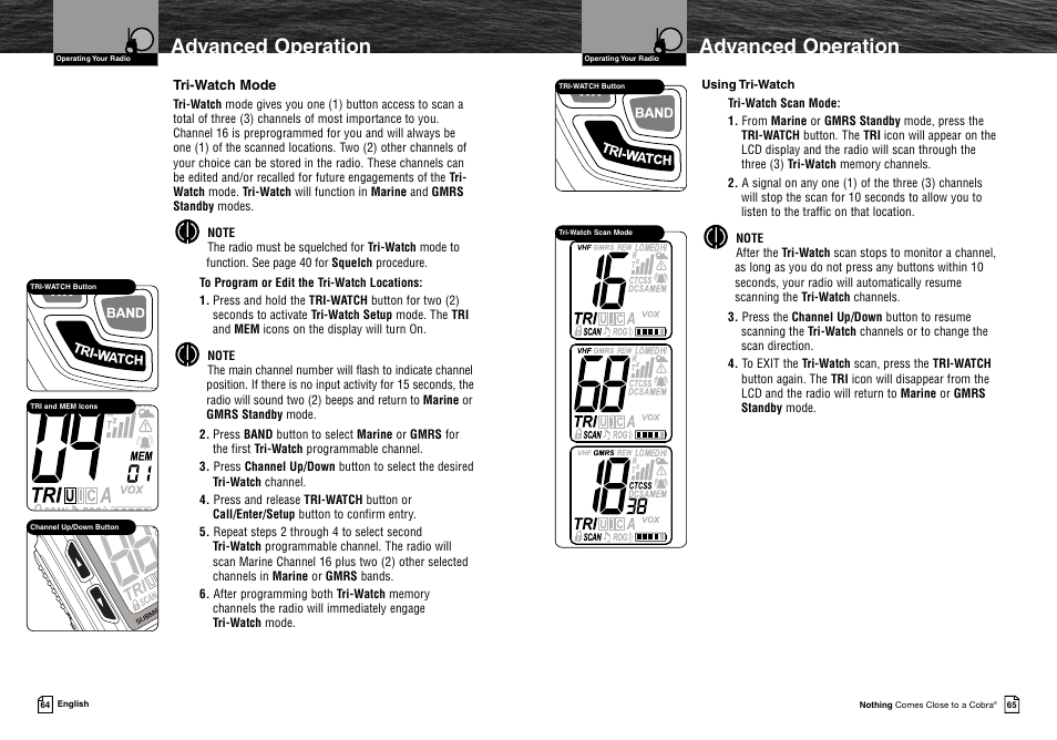 Advanced operation | Cobra Electronics MR HH425LI VP User Manual | Page 36 / 42