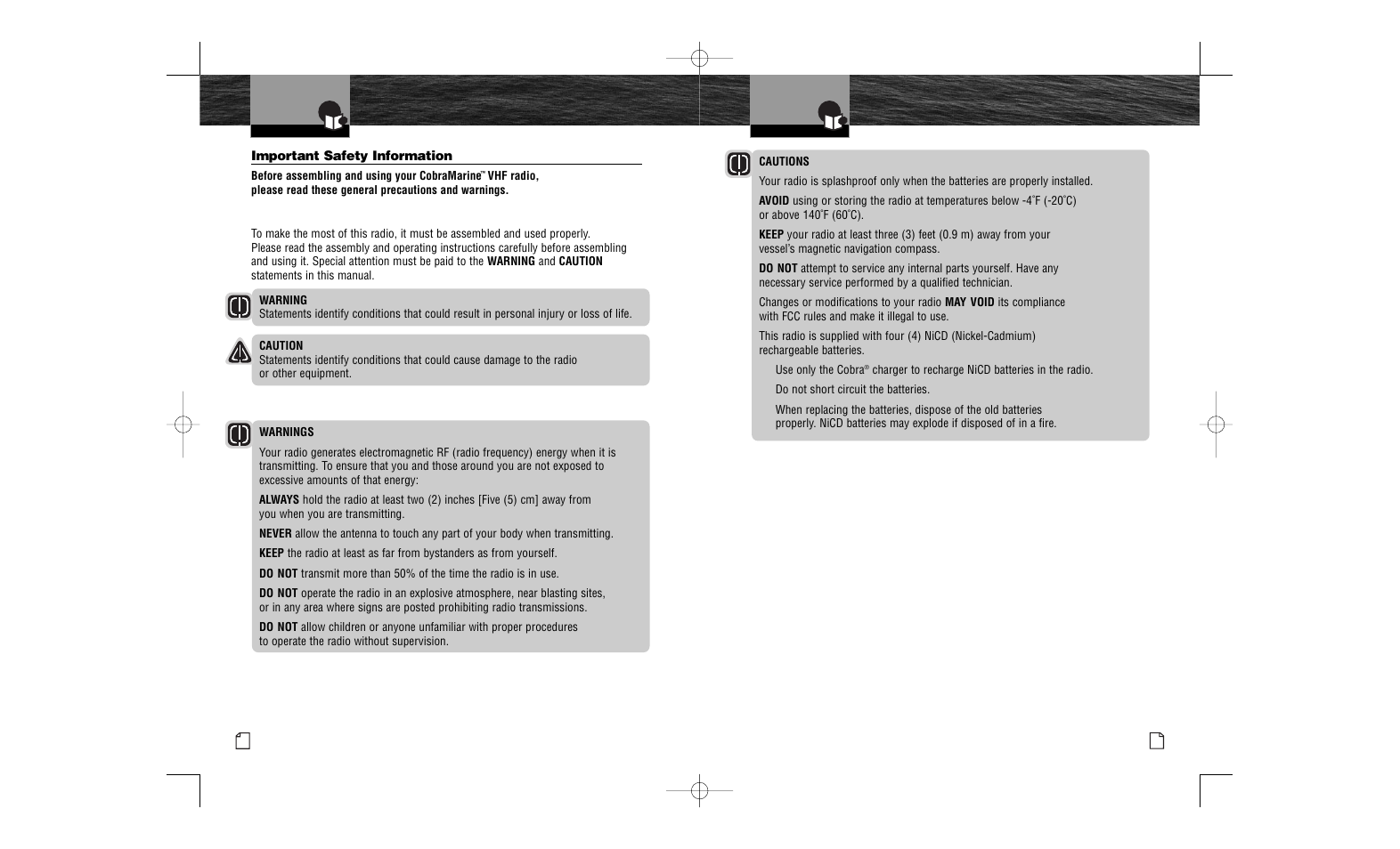 Important safety information | Cobra Electronics MR HH100 VP User Manual | Page 4 / 23