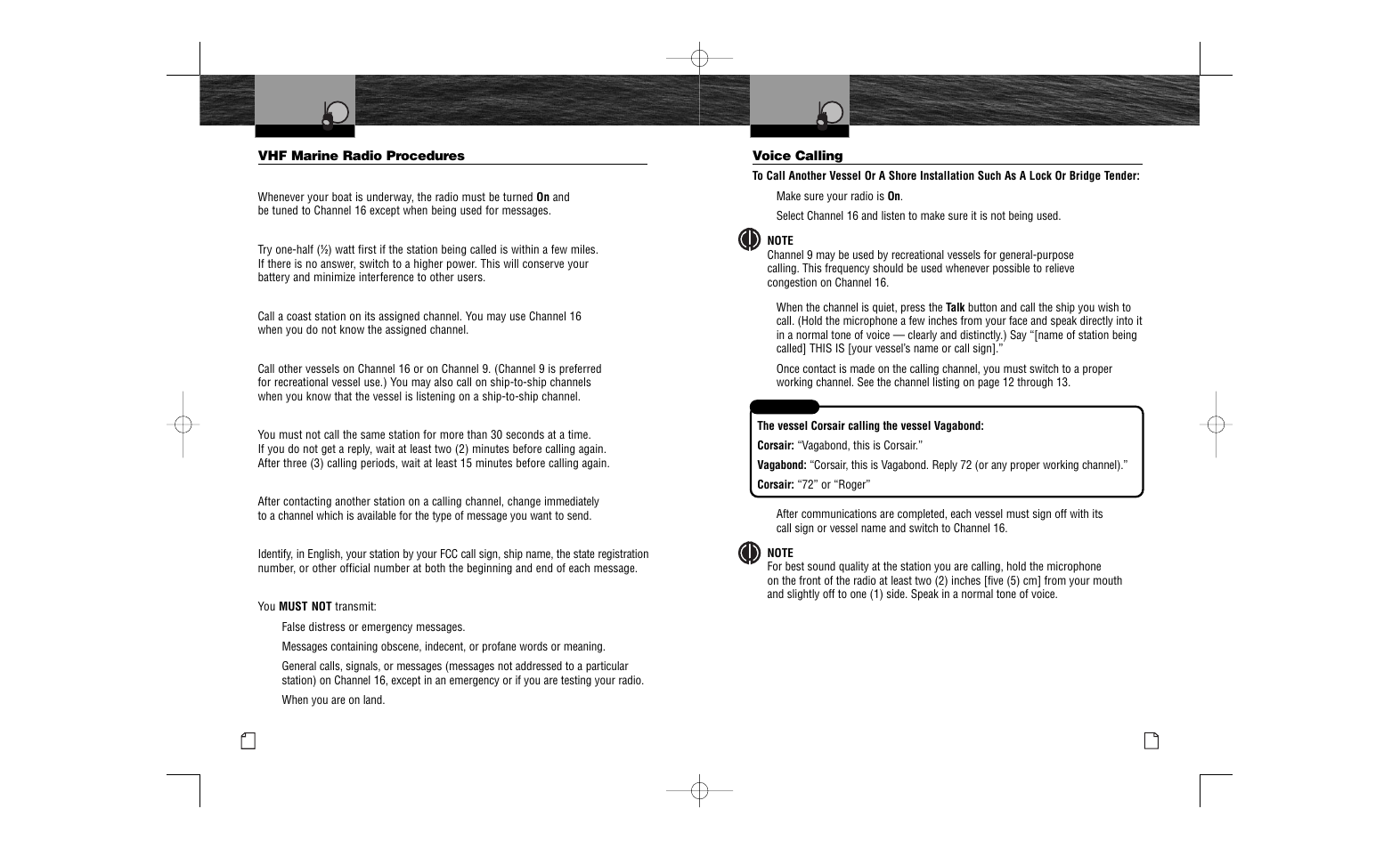 Vhf marine radio procedures voice calling | Cobra Electronics MR HH100 VP User Manual | Page 6 / 23