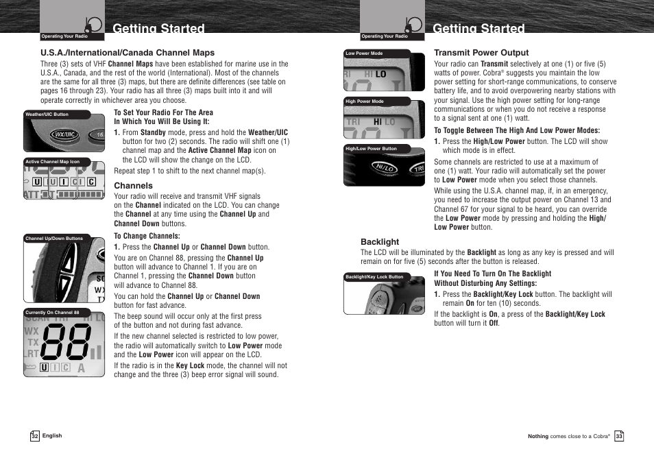 Getting started | Cobra Electronics MR HH400X VP User Manual | Page 19 / 27