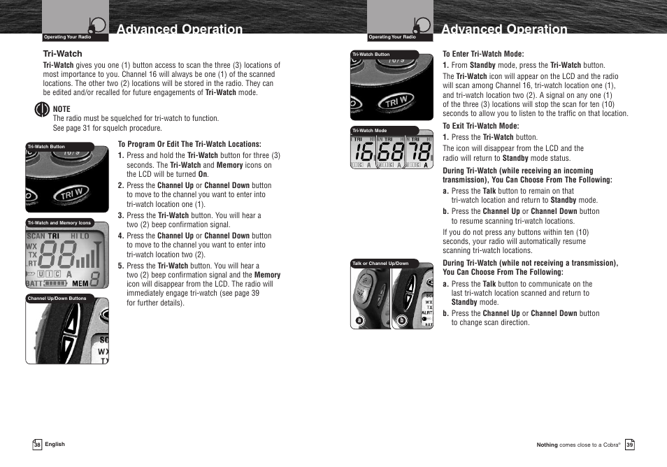 Advanced operation | Cobra Electronics MR HH400X VP User Manual | Page 22 / 27