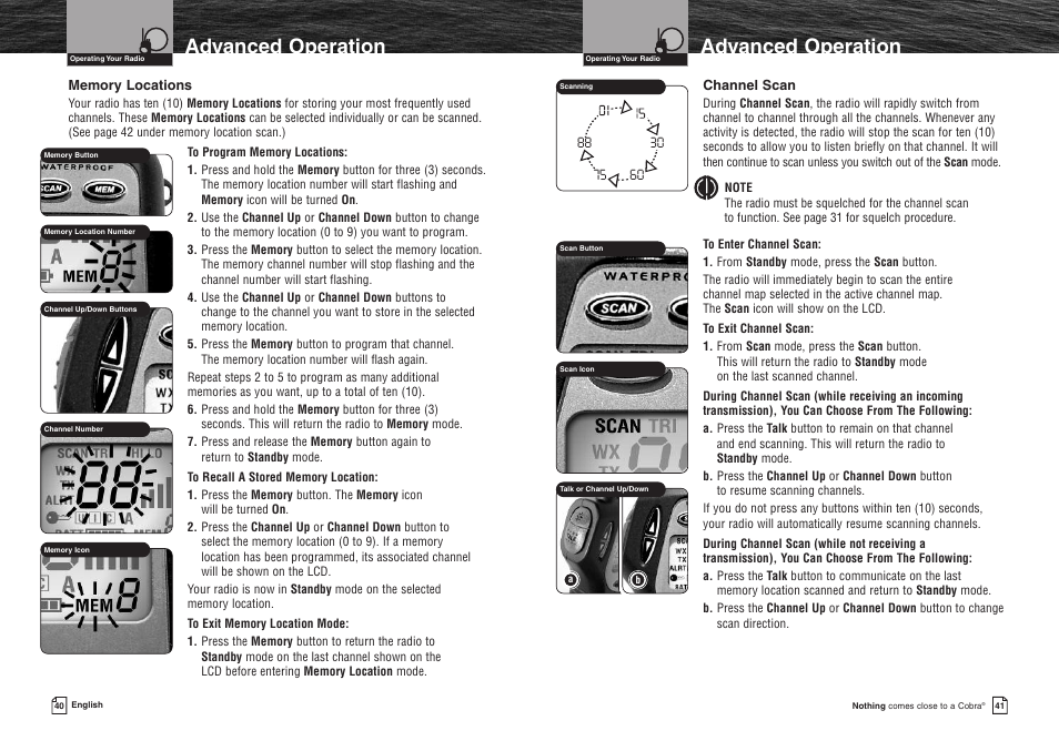 Advanced operation | Cobra Electronics MR HH400X VP User Manual | Page 23 / 27
