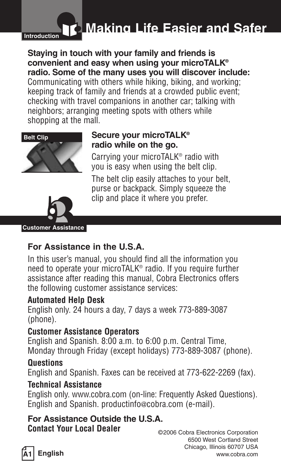 Making life easier and safer | Cobra Electronics LI 3900DX User Manual | Page 2 / 19