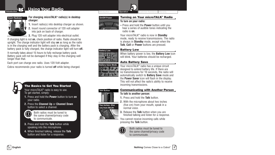 Using your radio | Cobra Electronics LI 3900DX User Manual | Page 5 / 19