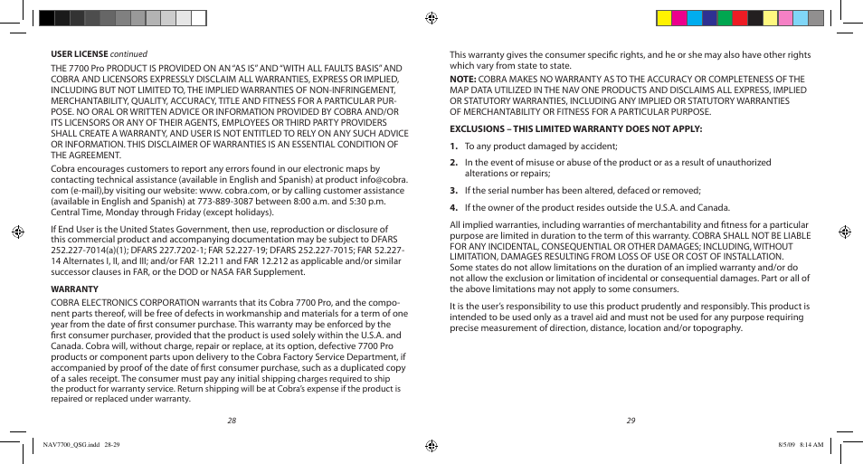Cobra Electronics Cobra 7700 PRO User Manual | Page 15 / 17