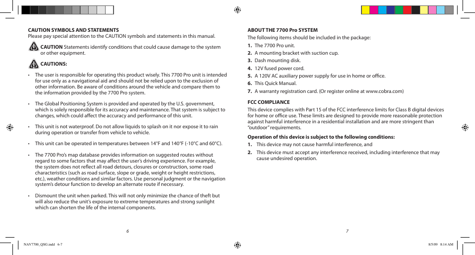Cobra Electronics Cobra 7700 PRO User Manual | Page 4 / 17
