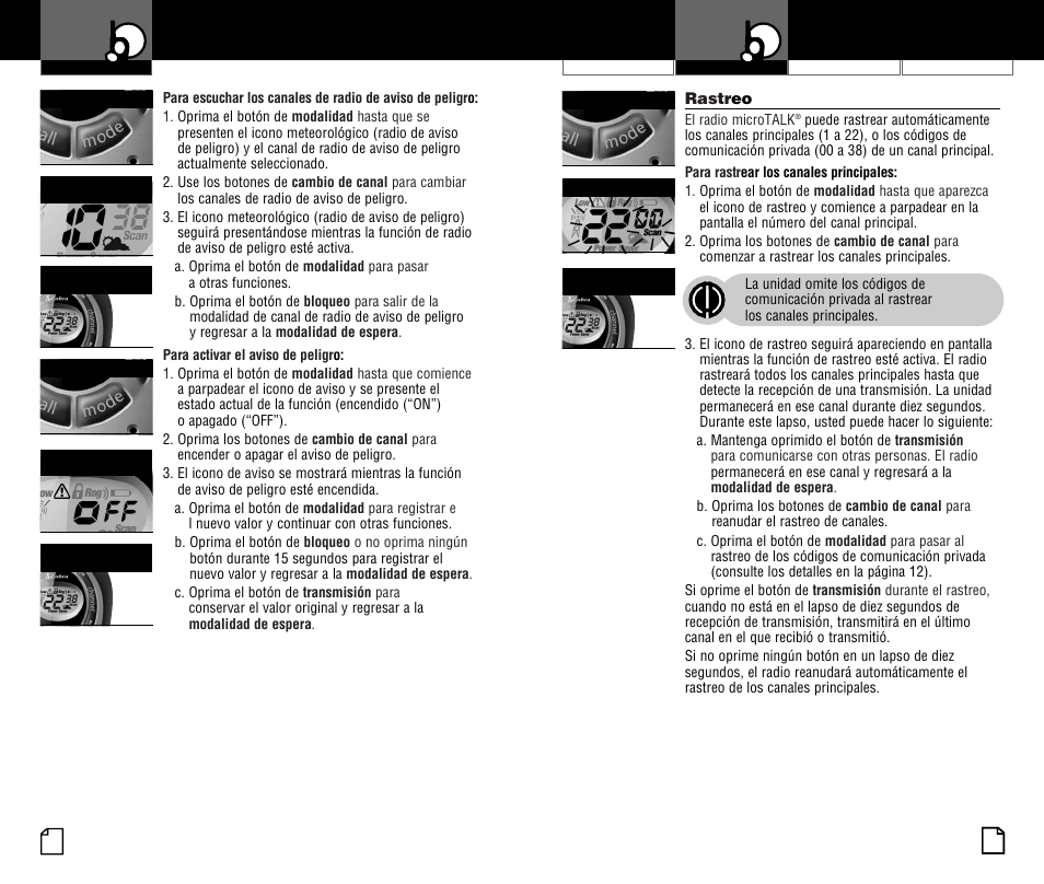 Uso del radio | Cobra Electronics PR375WX User Manual | Page 19 / 24