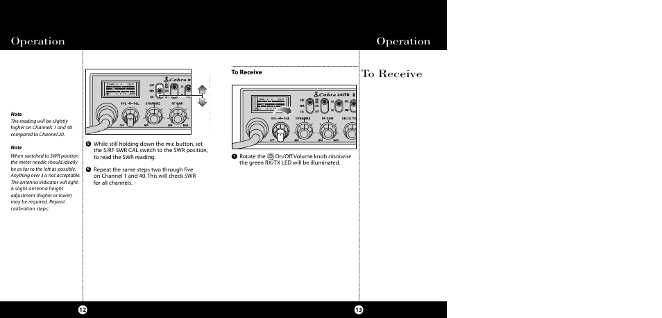 Operation | Cobra Electronics CB 29 LTD BT User Manual | Page 9 / 21