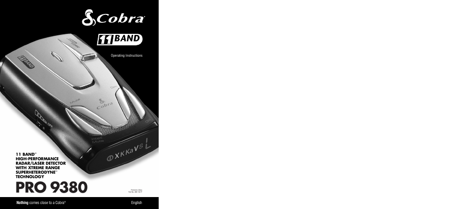 Cobra Electronics Pro 9380 User Manual | 16 pages