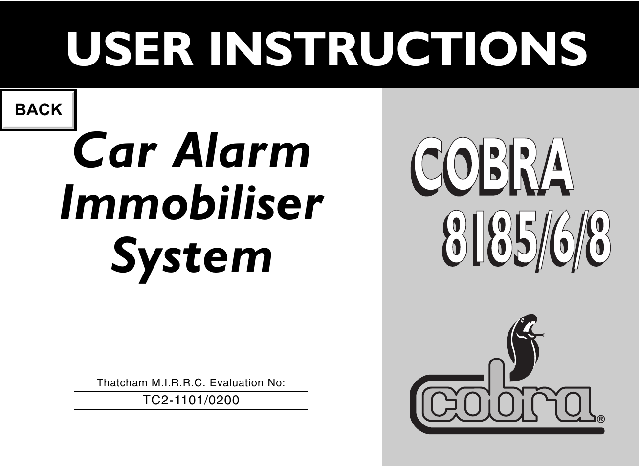 Cobra Electronics 8185 User Manual | 6 pages