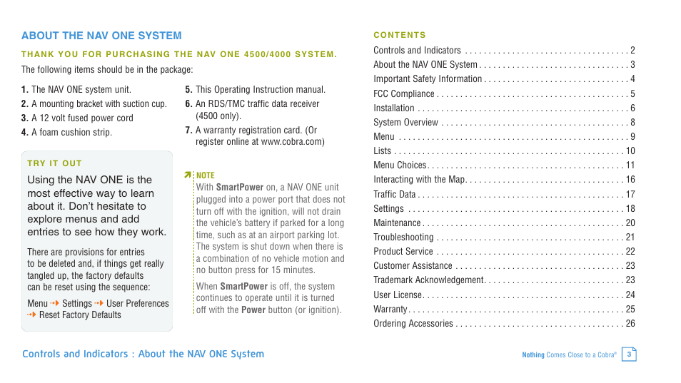 Cobra Electronics 4400 User Manual | Page 3 / 28